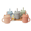small silicone cup baby water with straw and handle for children