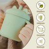 small silicone cup baby water with straw and handle for children