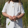 short sleeve cotton t-shirt unisex with button
