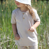 short sleeve cotton t-shirt unisex with button