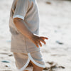 cotton set short and t-shirt unisex beige