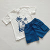 cotton palm summer set for boy short and t-shirt