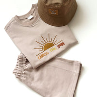 sun unisex set short and t-shirt cotton for toddlers