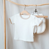 cotton set short and t-shirt unisex white