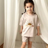 sun unisex set short and t-shirt cotton for toddlers