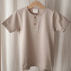 short sleeve cotton t-shirt unisex with button