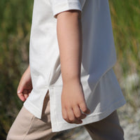 short sleeve cotton t-shirt unisex with button