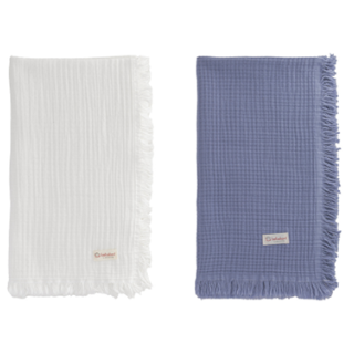 tasseled muslin soft blanket 90*90cm