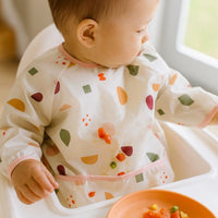 long sleeve feeding bibs for baby with pocket