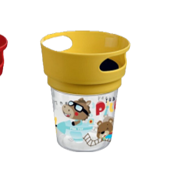 NON-SPILL SOLID FOOD CUP WITH PATTERN