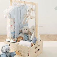 wooden box multifunctional children's clothes storage hanging big
