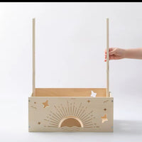 wooden box multifunctional children's clothes storage hanging big