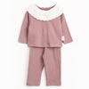 Set of sweatshirt with collar and pants Rose