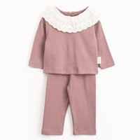 Set of sweatshirt with collar and pants Rose