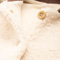 baby fur vest with hood beige color