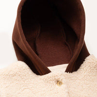 baby fur vest with hood beige color