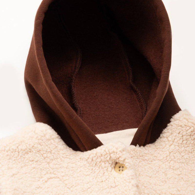 baby fur vest with hood beige color