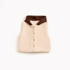 baby fur vest with hood beige color