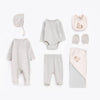 7 pieces baby hospital set cotton newborn boy grey