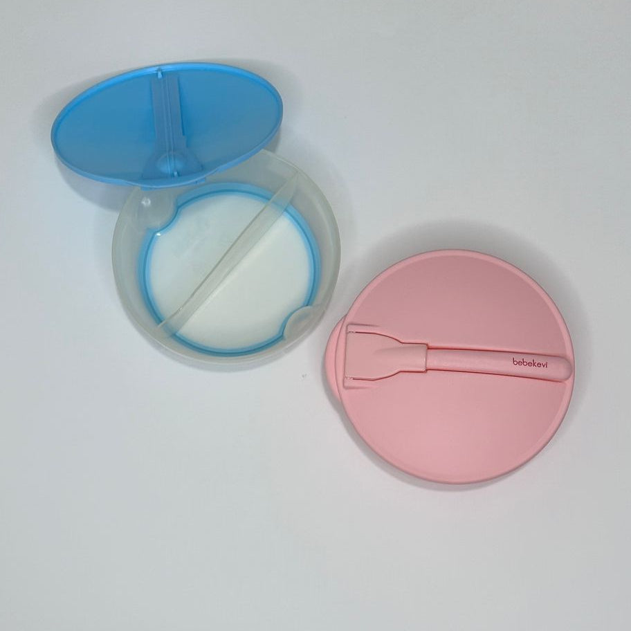 BPA free food container for baby 2 sections with spoon