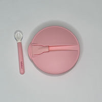 BPA free food container for baby 2 sections with spoon