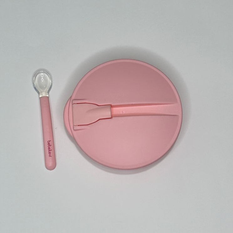 BPA free food container for baby 2 sections with spoon