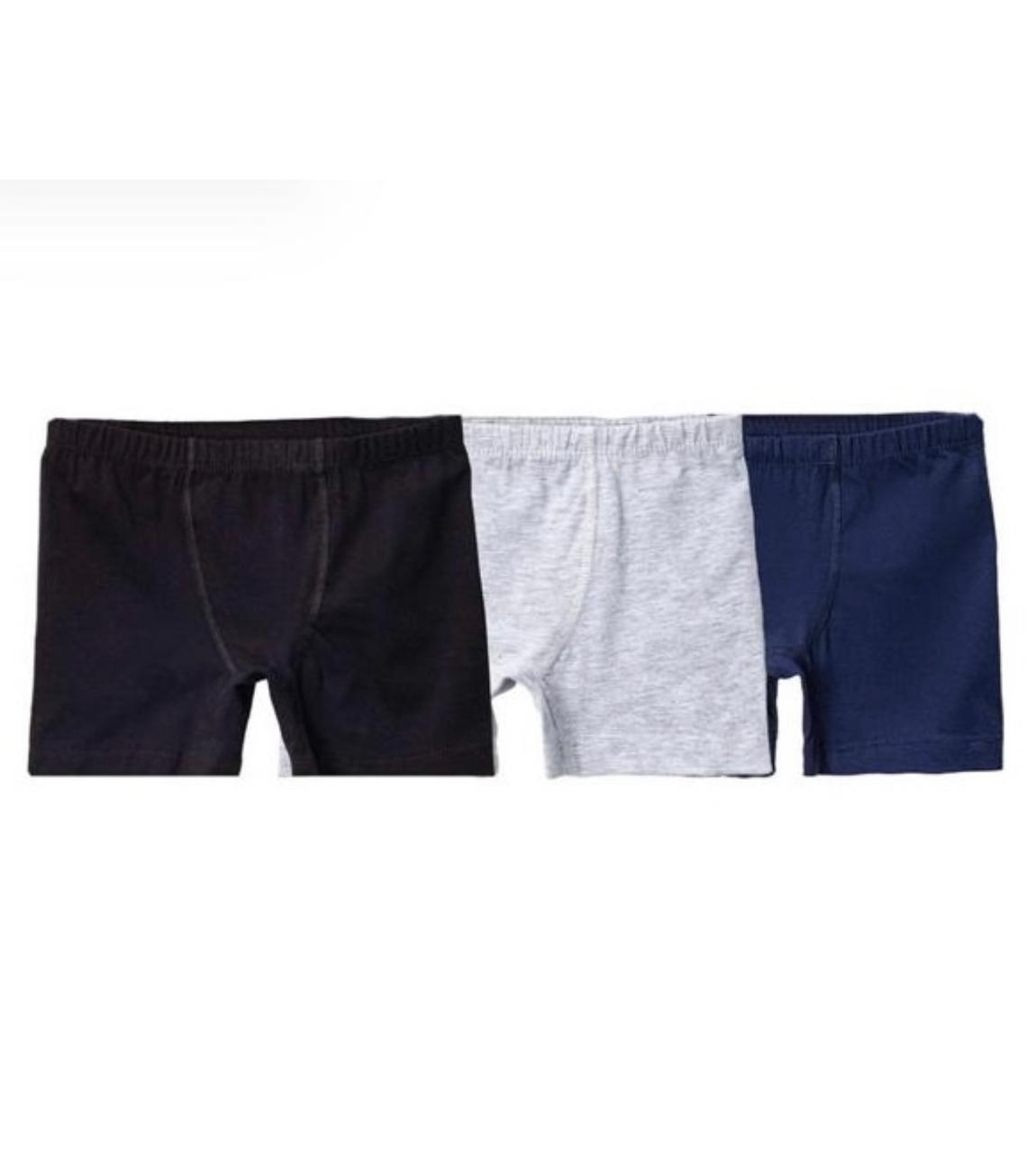pack of 3 boxers for boy soft cotton comfortable underwear black, blue and grey