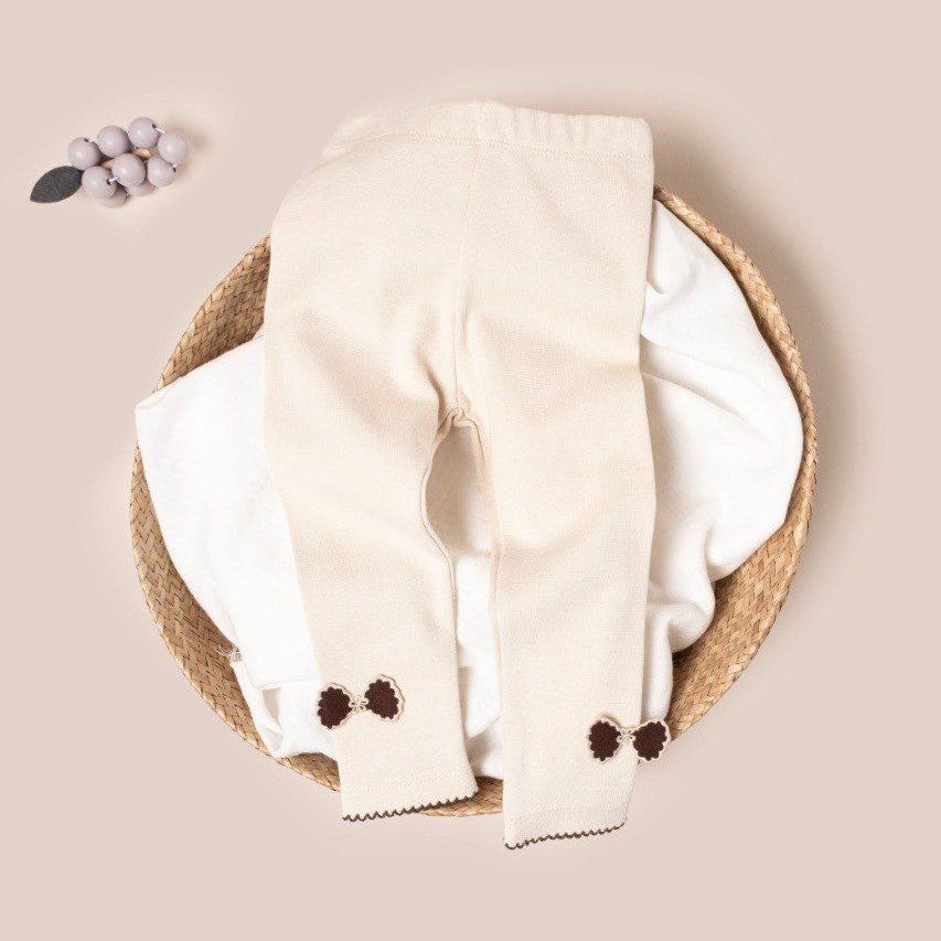 cotton toddler girl jogger with papillon design