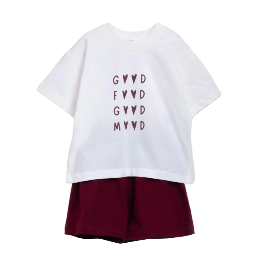 comfort set short and t-shirt for toddler girl good food good mood