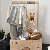 wooden box multifunctional children's clothes storage hanging big