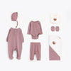 7 pieces baby hospital set cotton newborn girl Rose