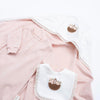 7 pieces baby hospital set cotton newborn girl Rose