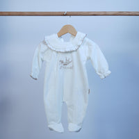 baby girl velour romper long sleeve princess