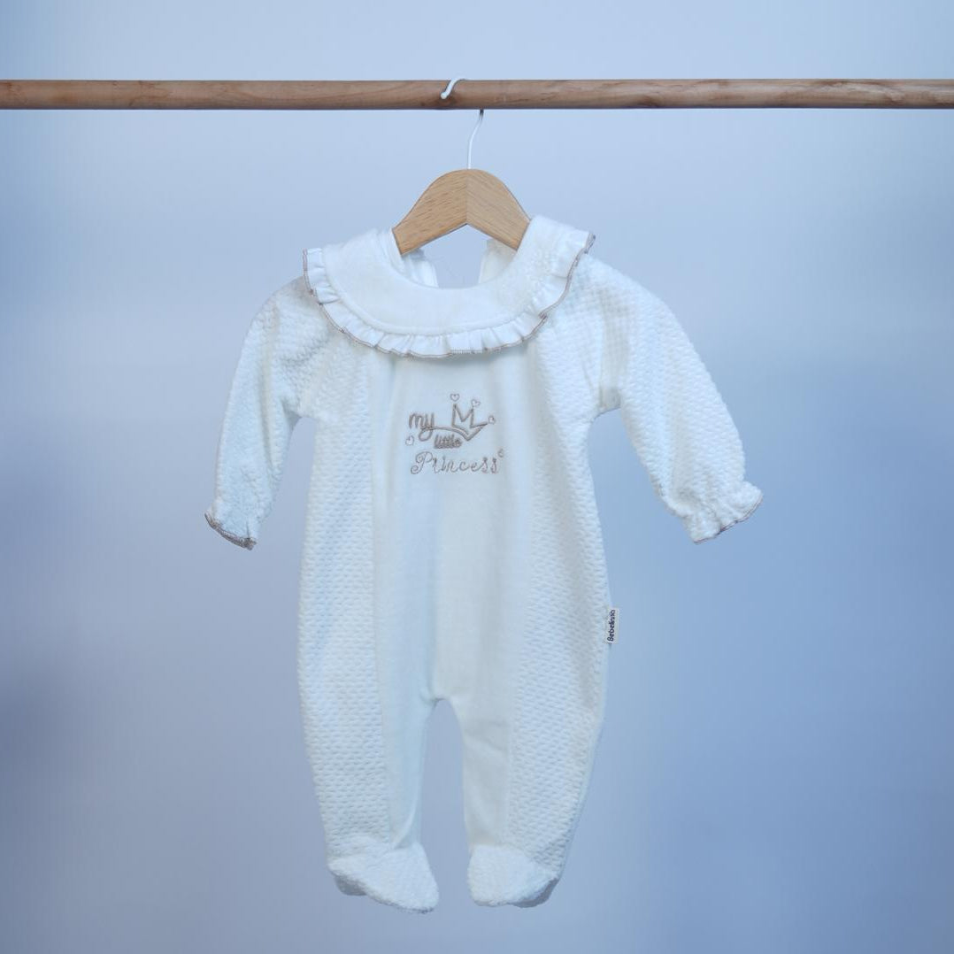 baby girl velour romper long sleeve princess