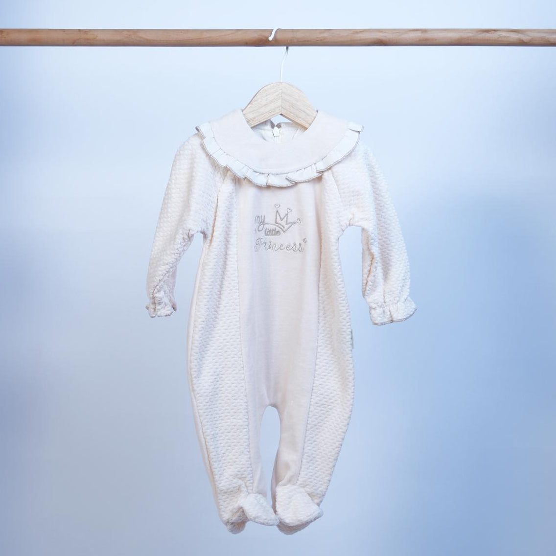 baby girl velour romper long sleeve princess