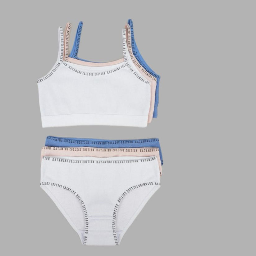 Set of one bras and 1 brief for teenager girl 7y to 12y