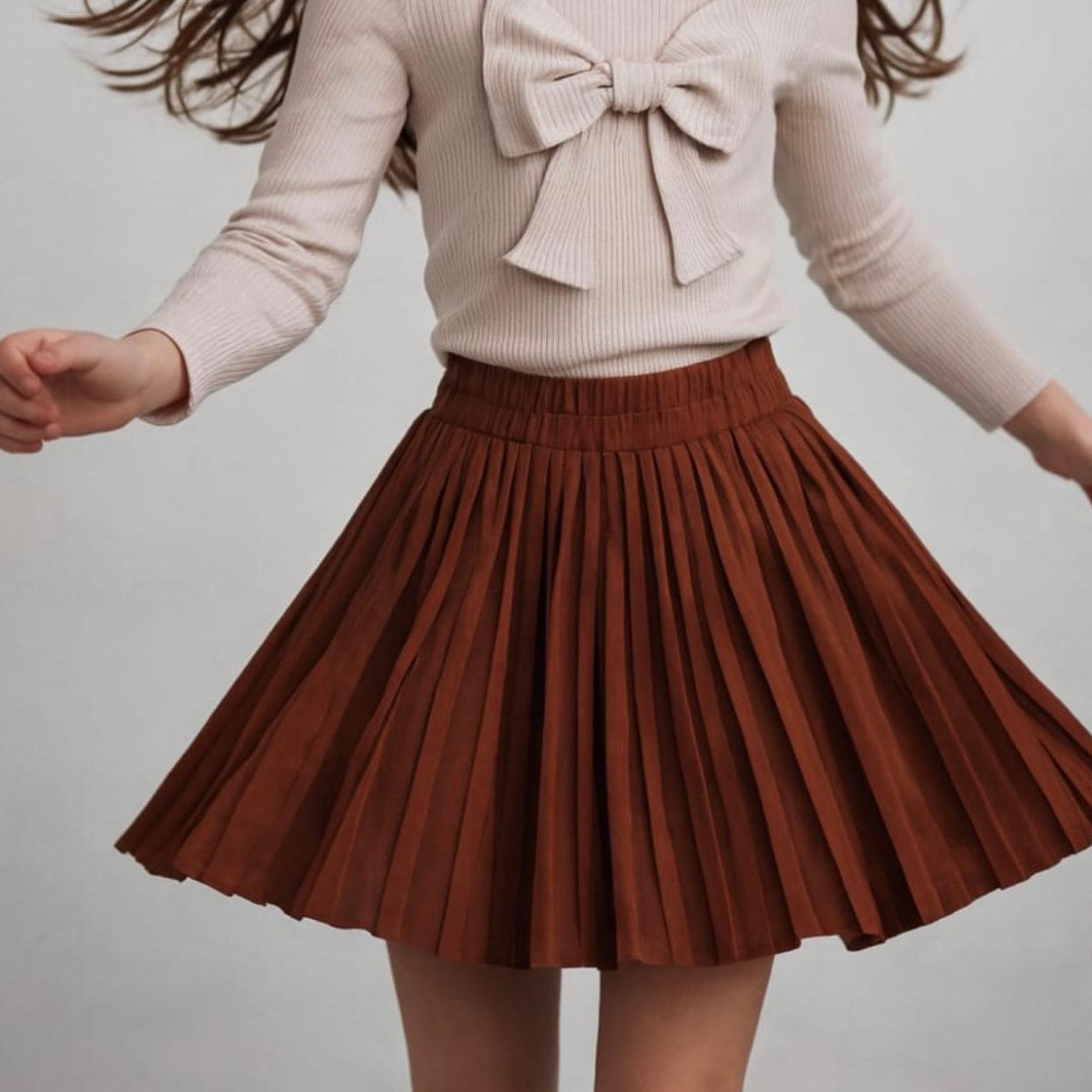 Girl Skirt  brown soft design soft from 6Y to 14Y