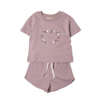 toddler girl comfort set short and t-shirt simple flower design
