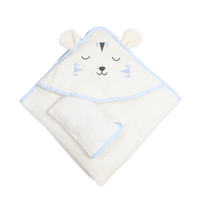 tiger hooded baby towel cotton with gloves